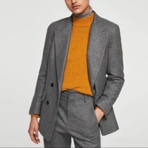 Committed collection recycled wool blazer